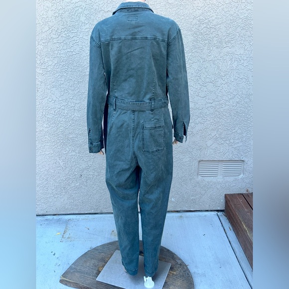 Universal Threads Green Utility Style Long Sleeve Zip Front Jumpsuit sz 14 - Picture 4 of 11